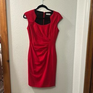 Calvin Klein size 2 red dress fitted